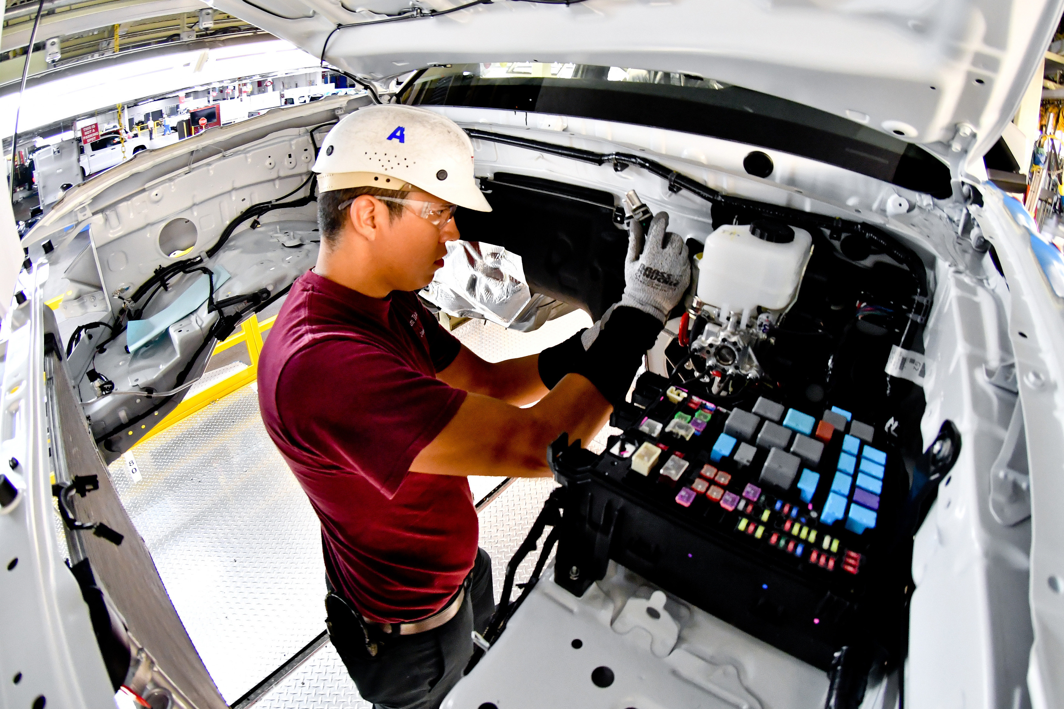 man working at toyota factory
