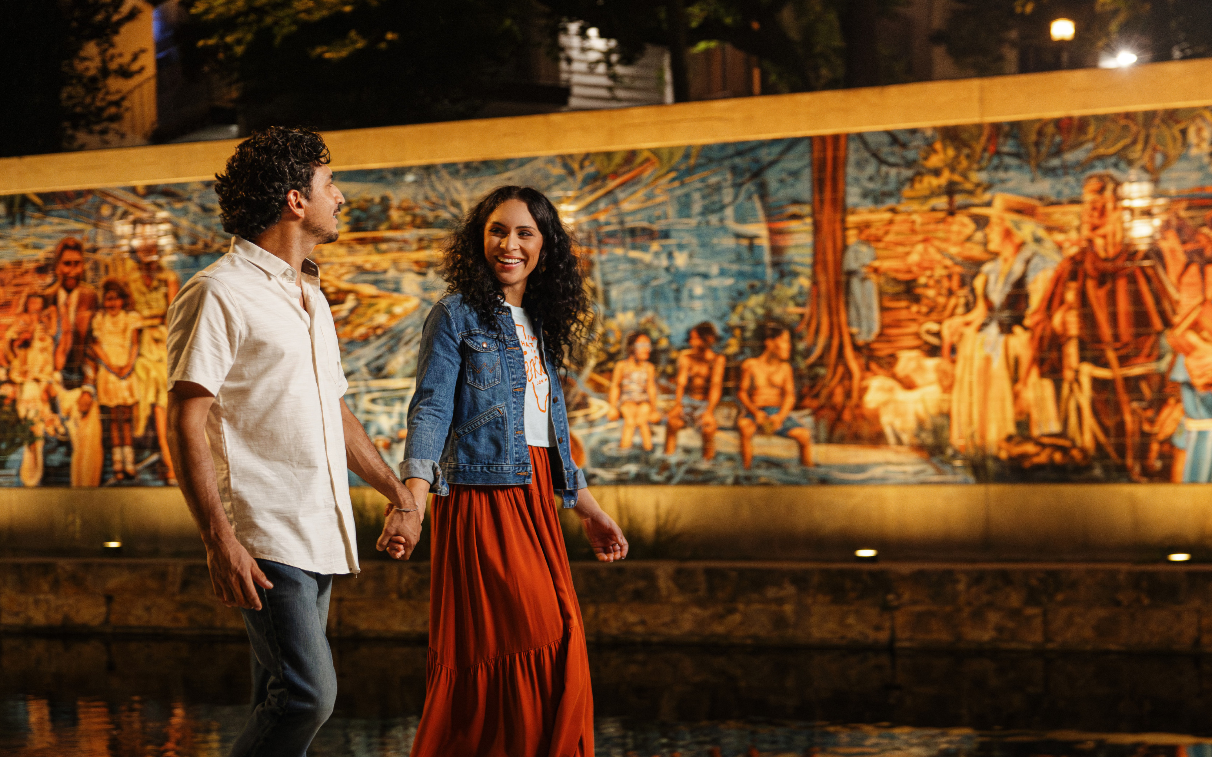 Couple on the riverwalk