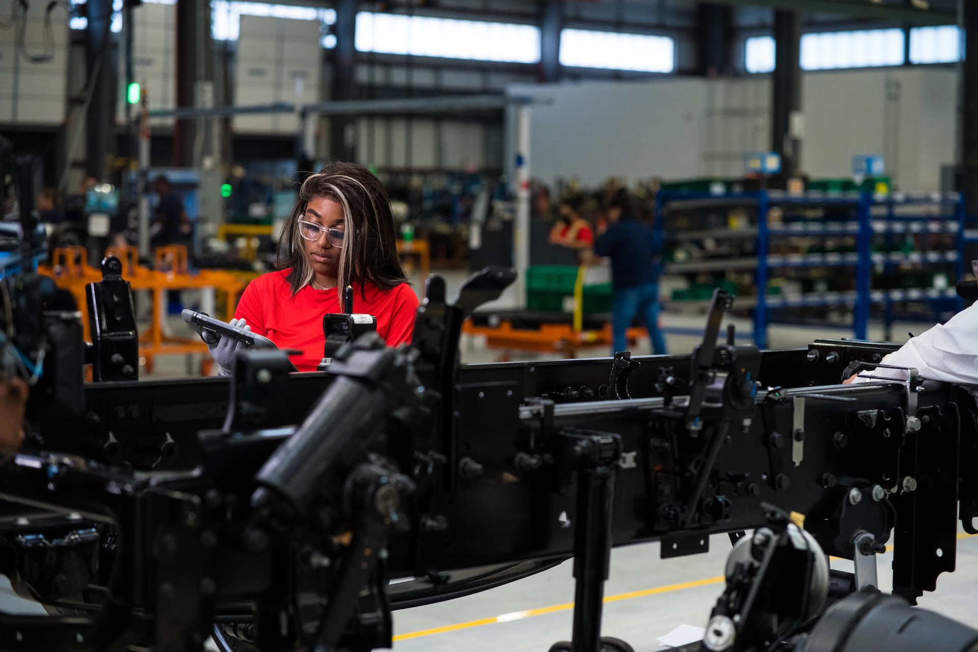 Woman working in manufacturing facility