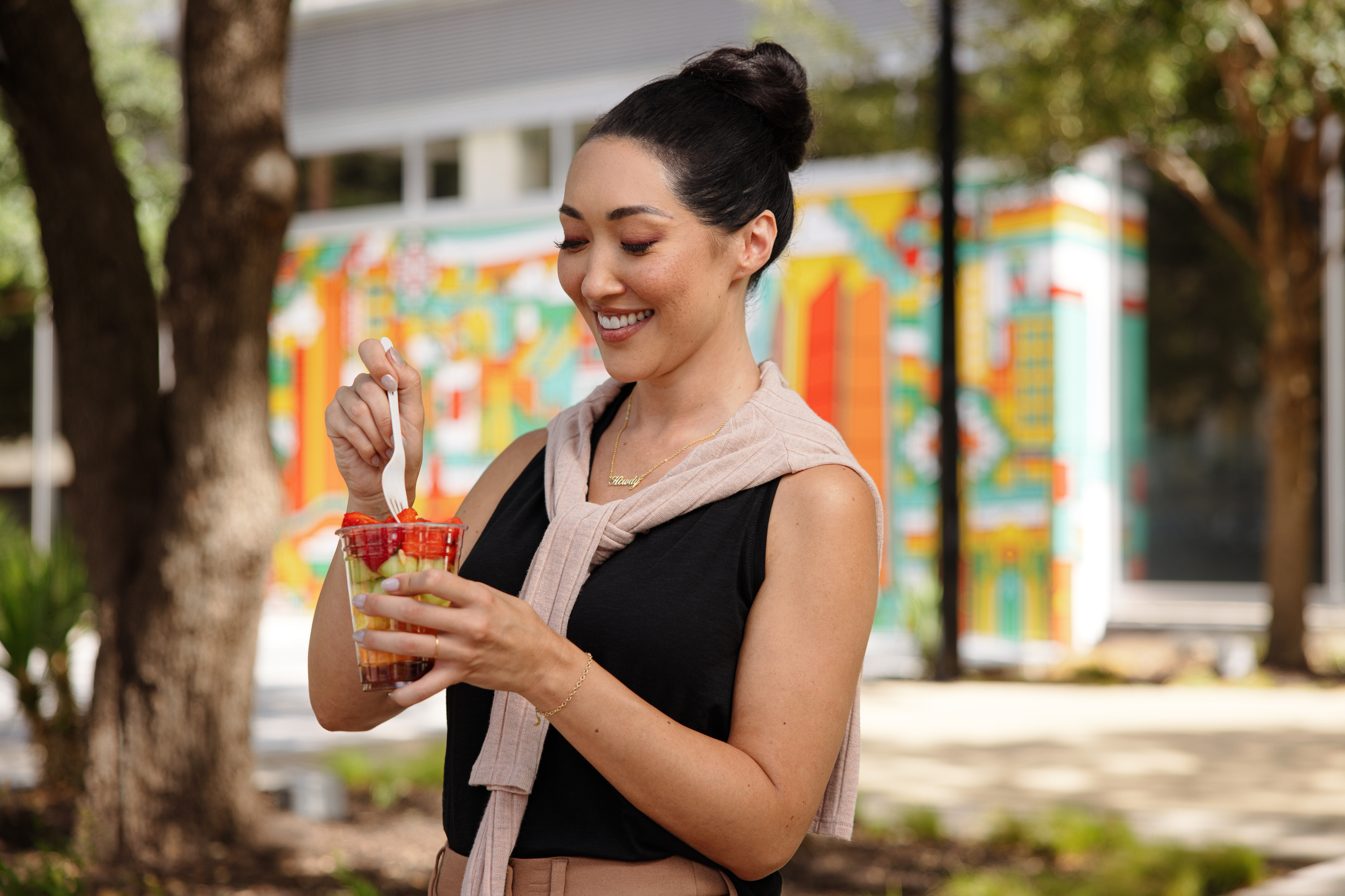 woman eating ice cream